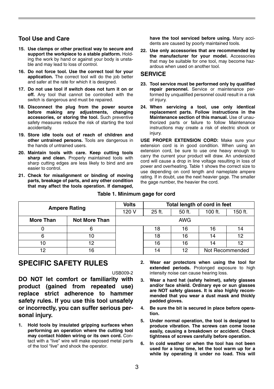 Specific safety rules | Makita HM1140C User Manual | Page 3 / 24