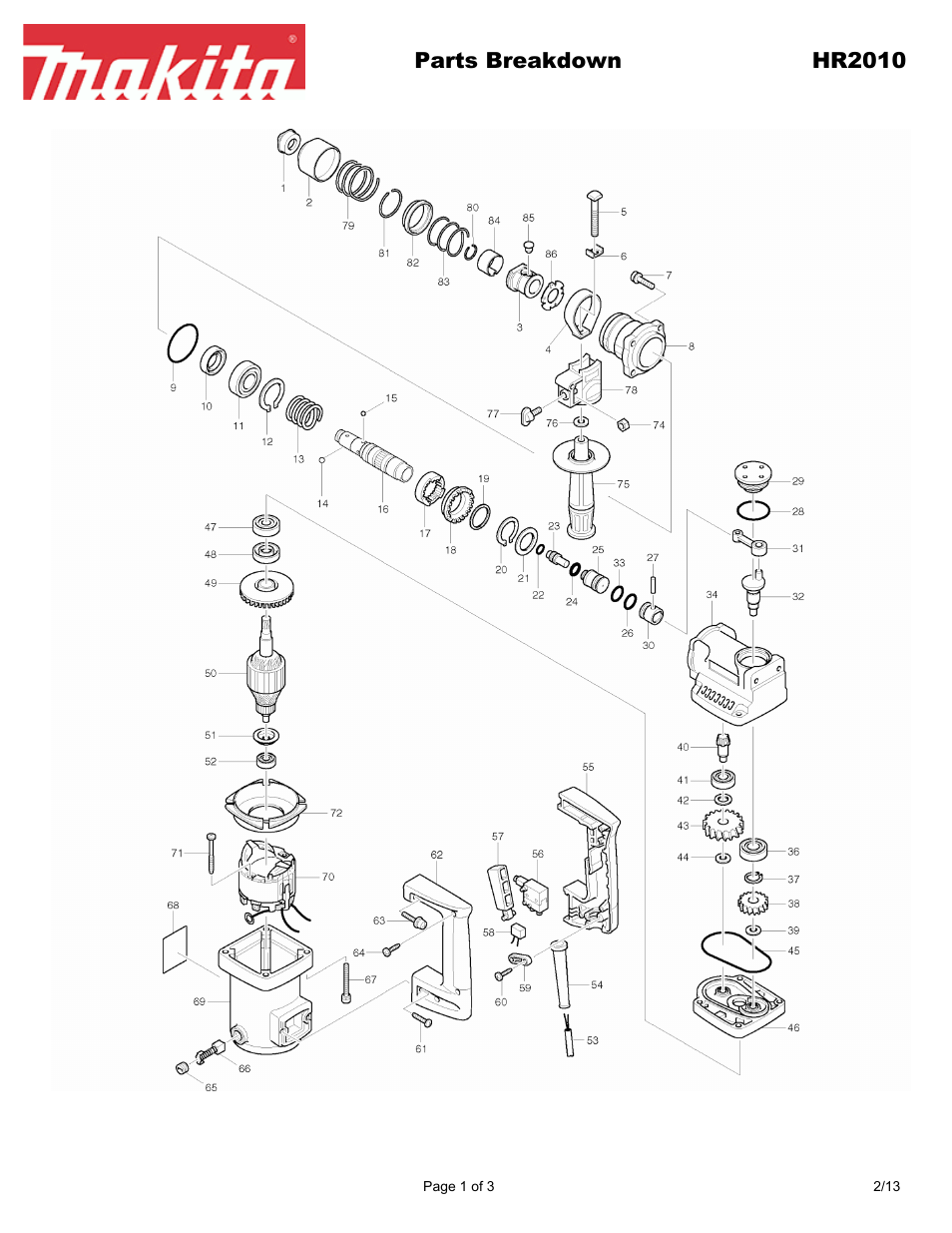 Makita HR201 User Manual | 3 pages