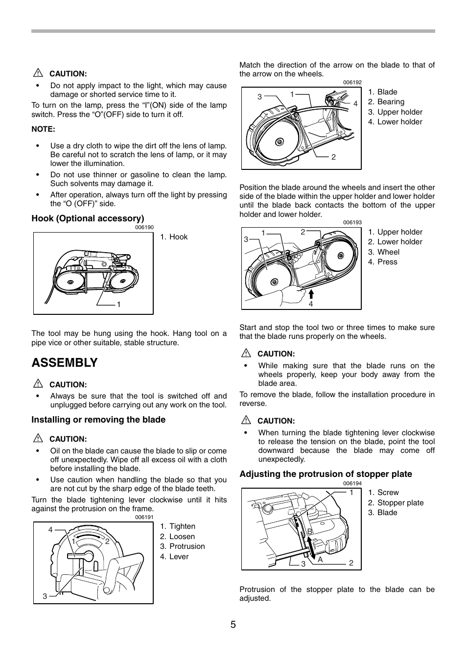 Assembly | Makita 2107F User Manual | Page 5 / 24