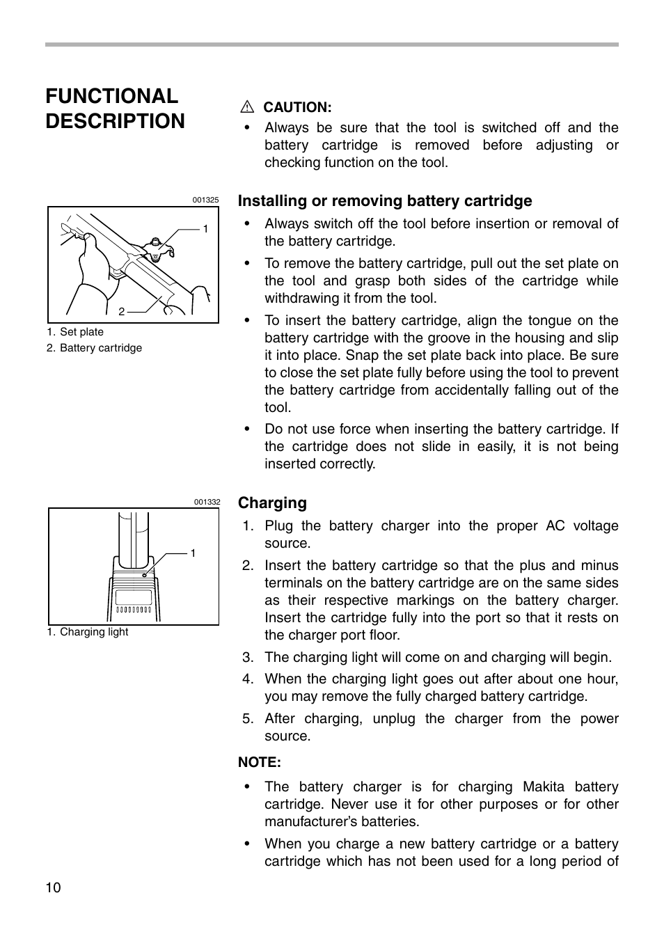 Functional description | Makita 5090D User Manual | Page 10 / 20