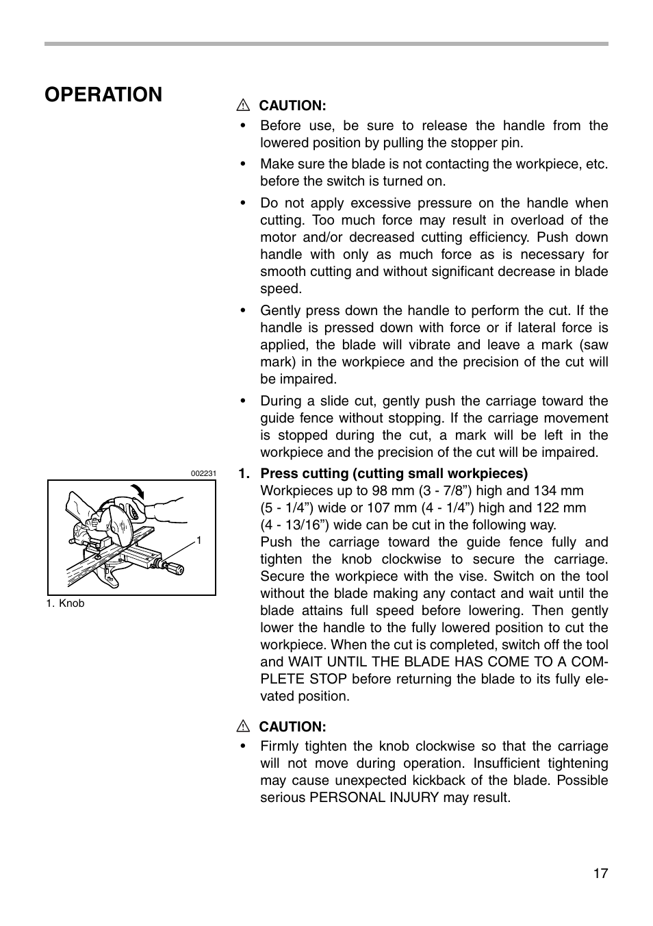 Operation | Makita LS1212 User Manual | Page 17 / 36