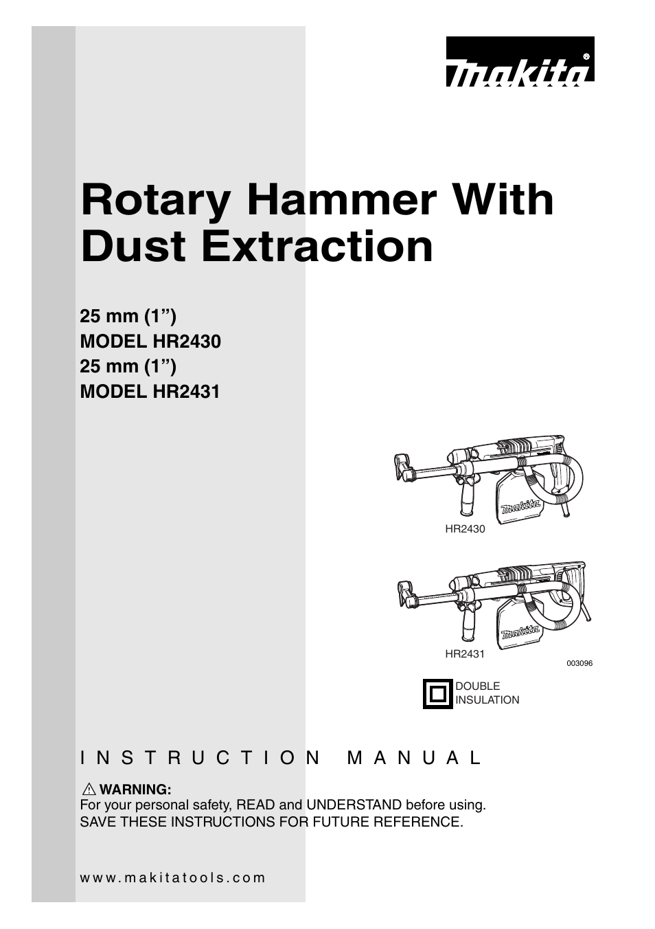 Makita HR2430 User Manual | 20 pages