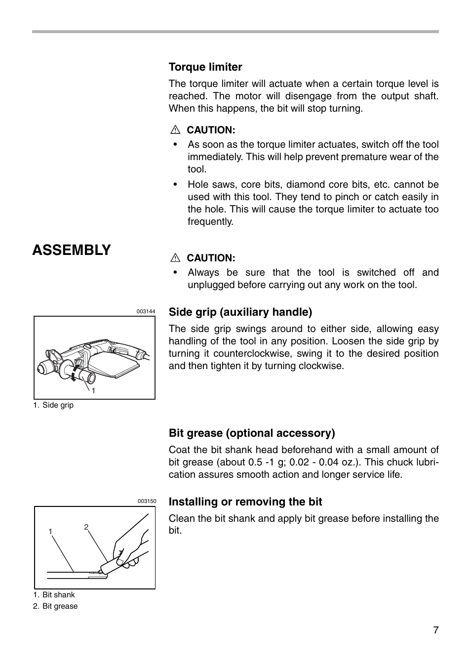 Assembly | Makita HR2430 User Manual | Page 7 / 20