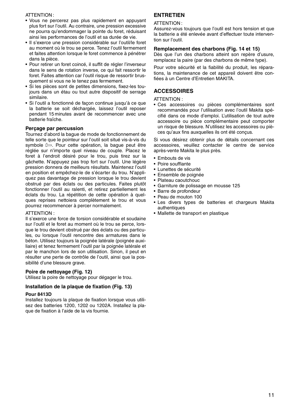 Makita 8443D User Manual | Page 11 / 64