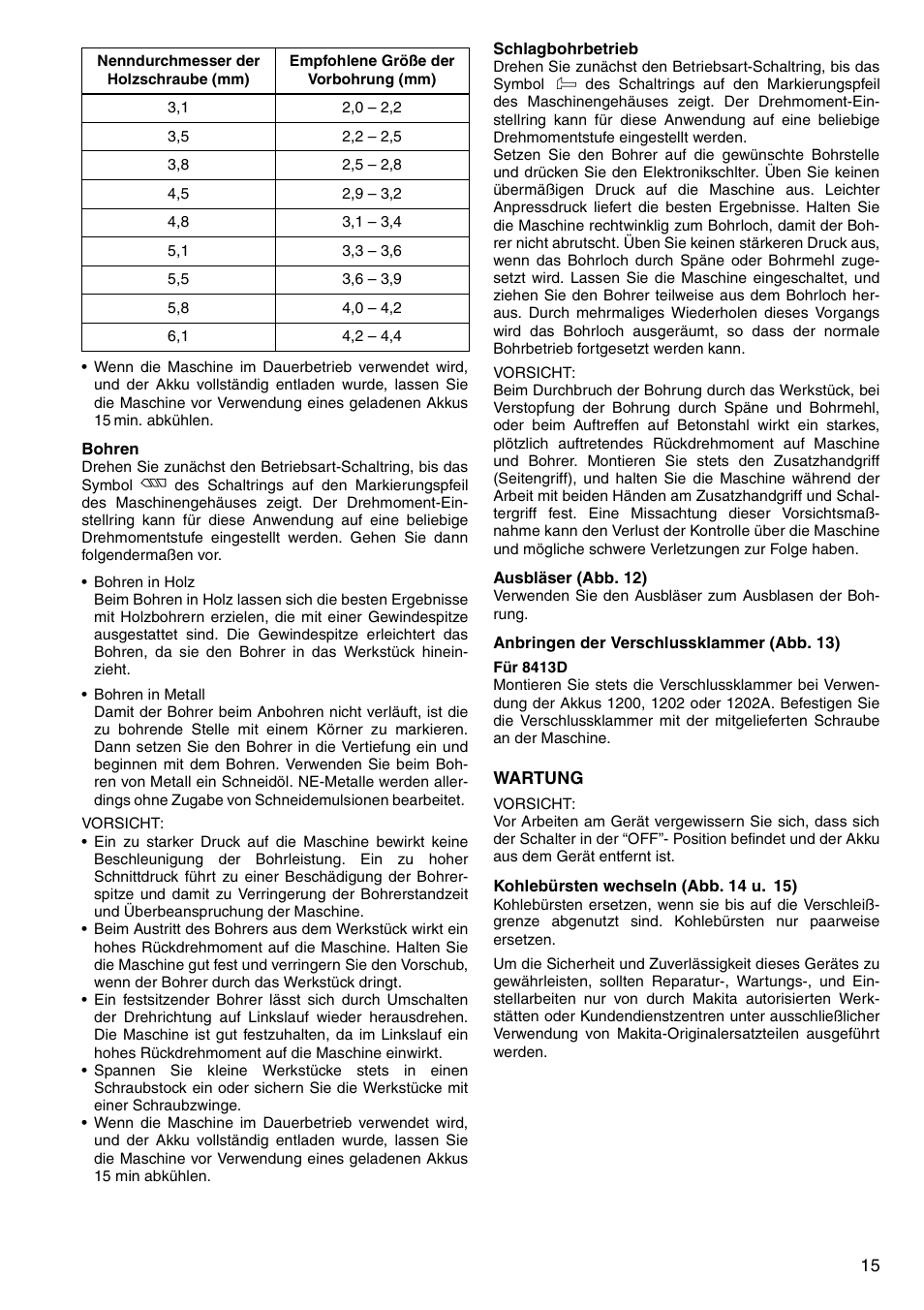 Makita 8443D User Manual | Page 15 / 64