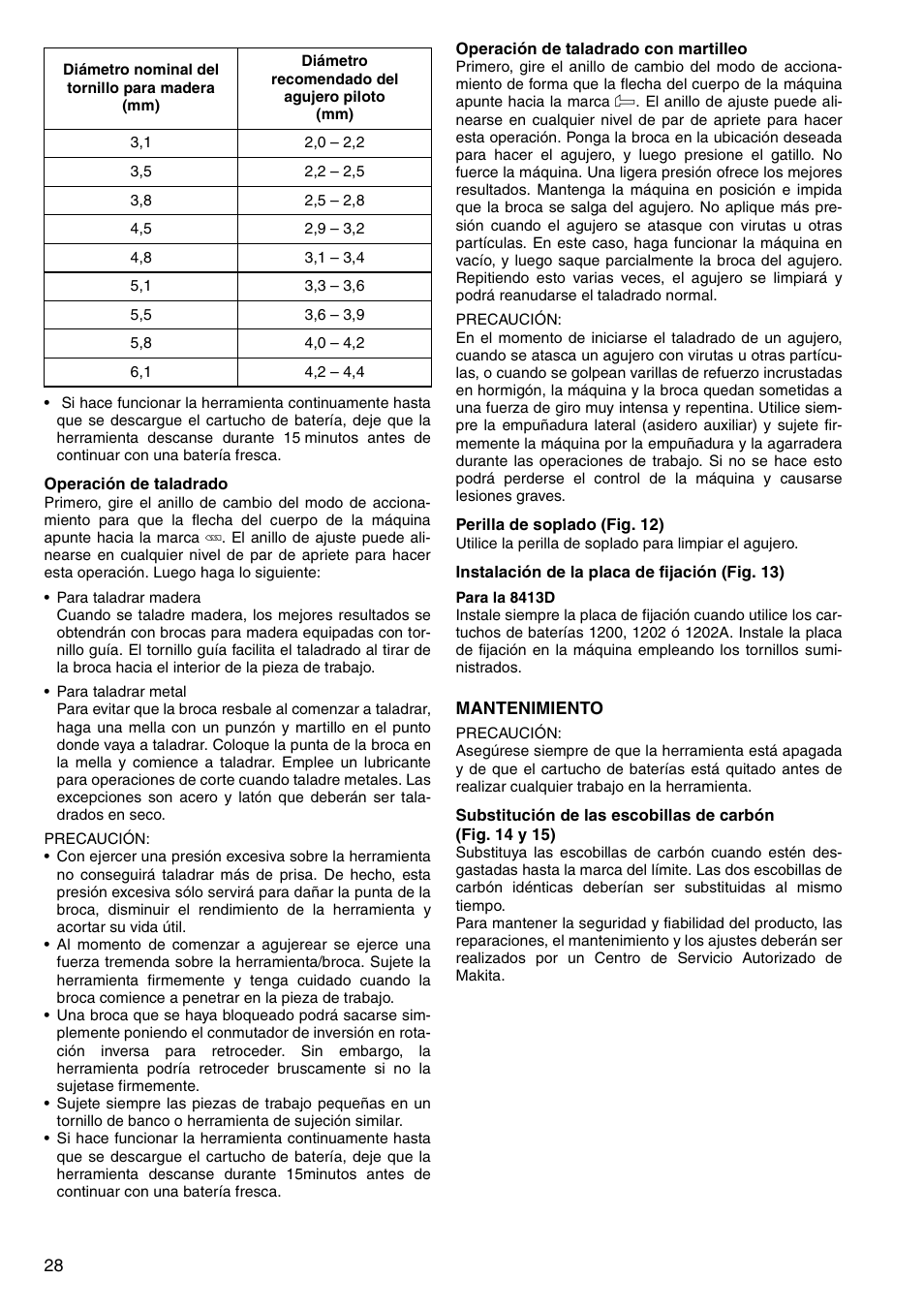 Makita 8443D User Manual | Page 28 / 64