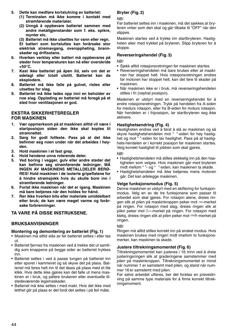 Makita 8443D User Manual | Page 44 / 64