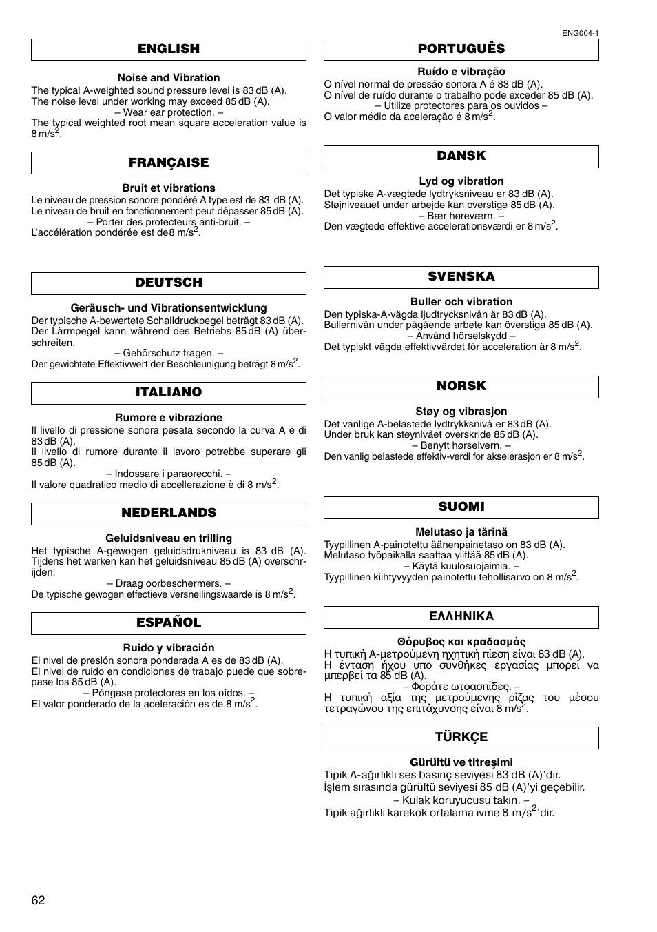 Makita 8443D User Manual | Page 62 / 64