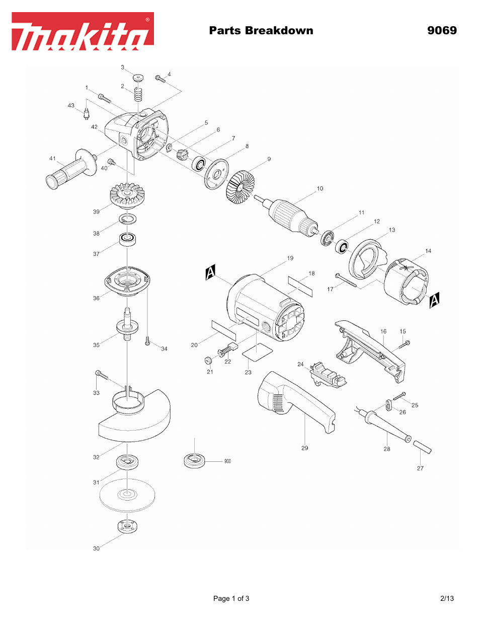 Makita 9069 User Manual | 3 pages