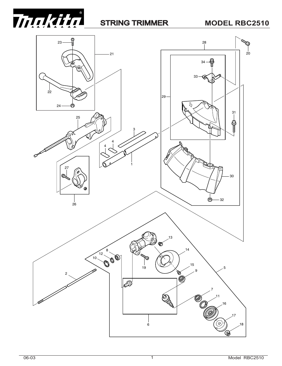 Makita RBC2510 User Manual | 6 pages