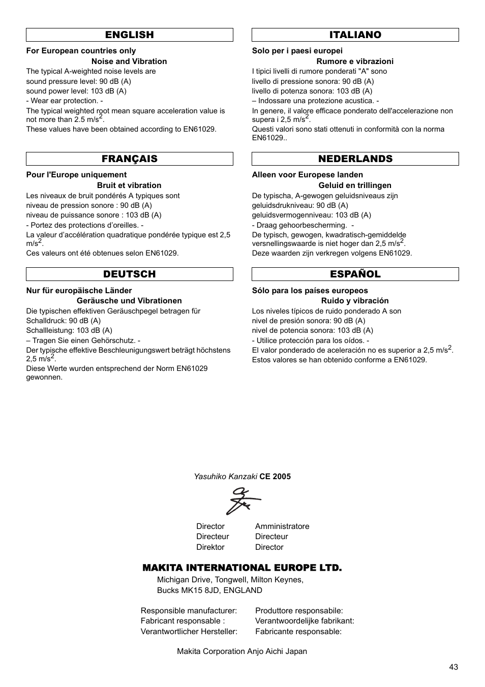 Makita 7104L User Manual | Page 43 / 48