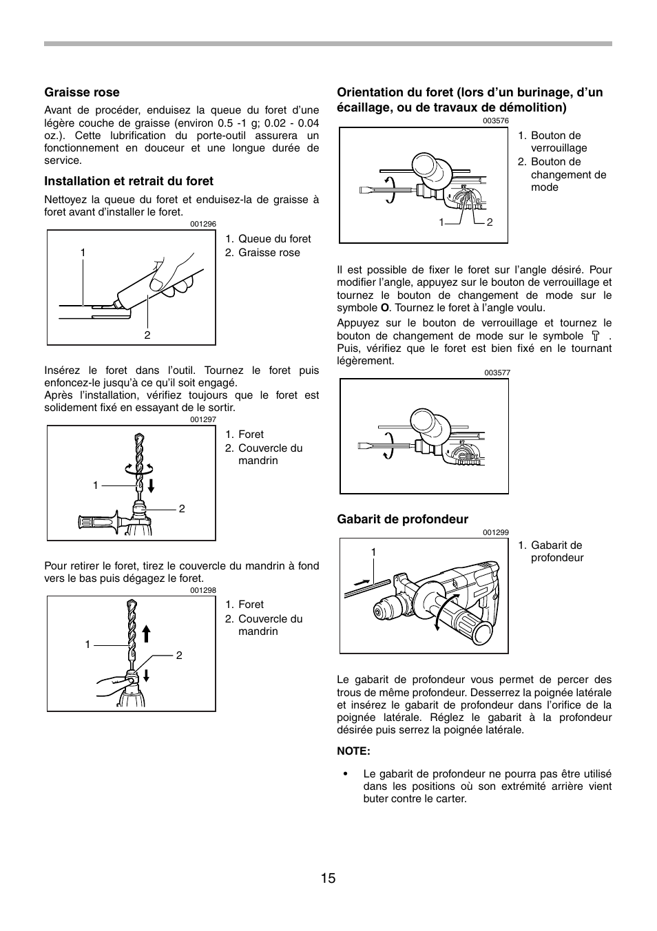 Makita HR2451 User Manual | Page 15 / 28