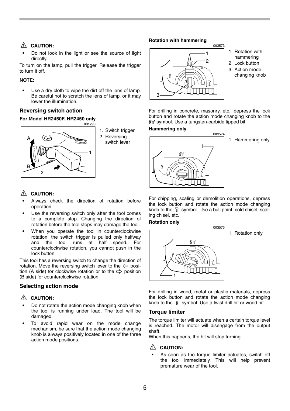 Makita HR2451 User Manual | Page 5 / 28