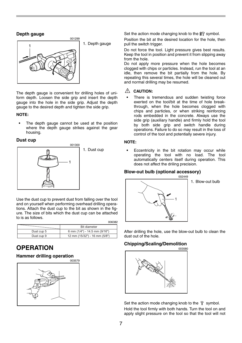Operation | Makita HR2451 User Manual | Page 7 / 28