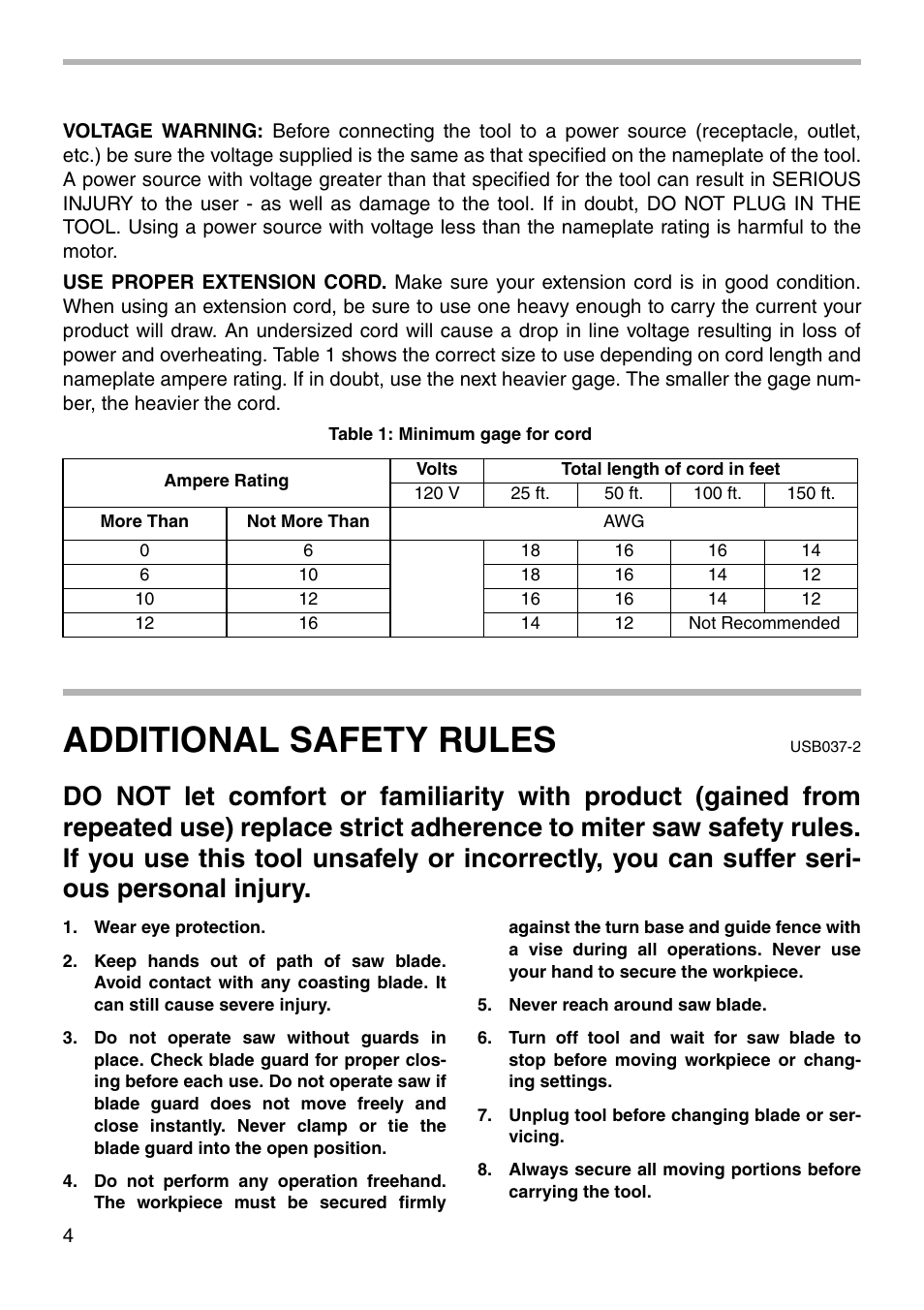 Additional safety rules | Makita LS1221 User Manual | Page 4 / 32