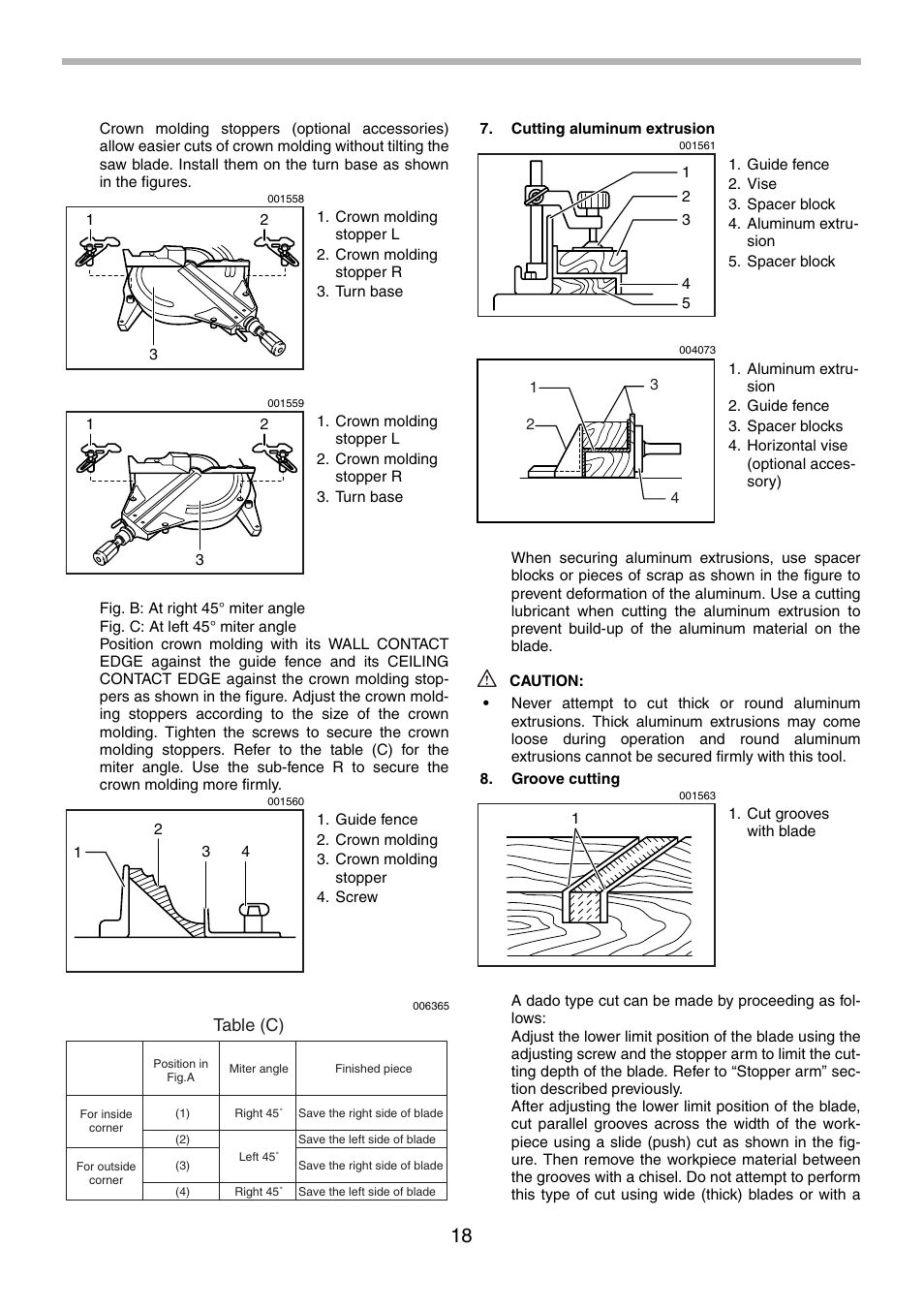 Table (c) | Makita LS1013 User Manual | Page 18 / 72