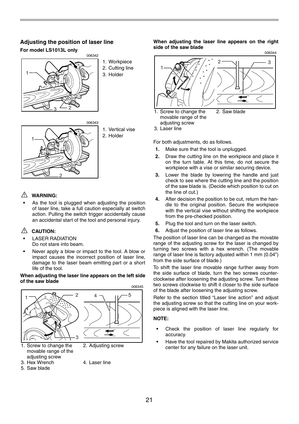 Makita LS1013 User Manual | Page 21 / 72