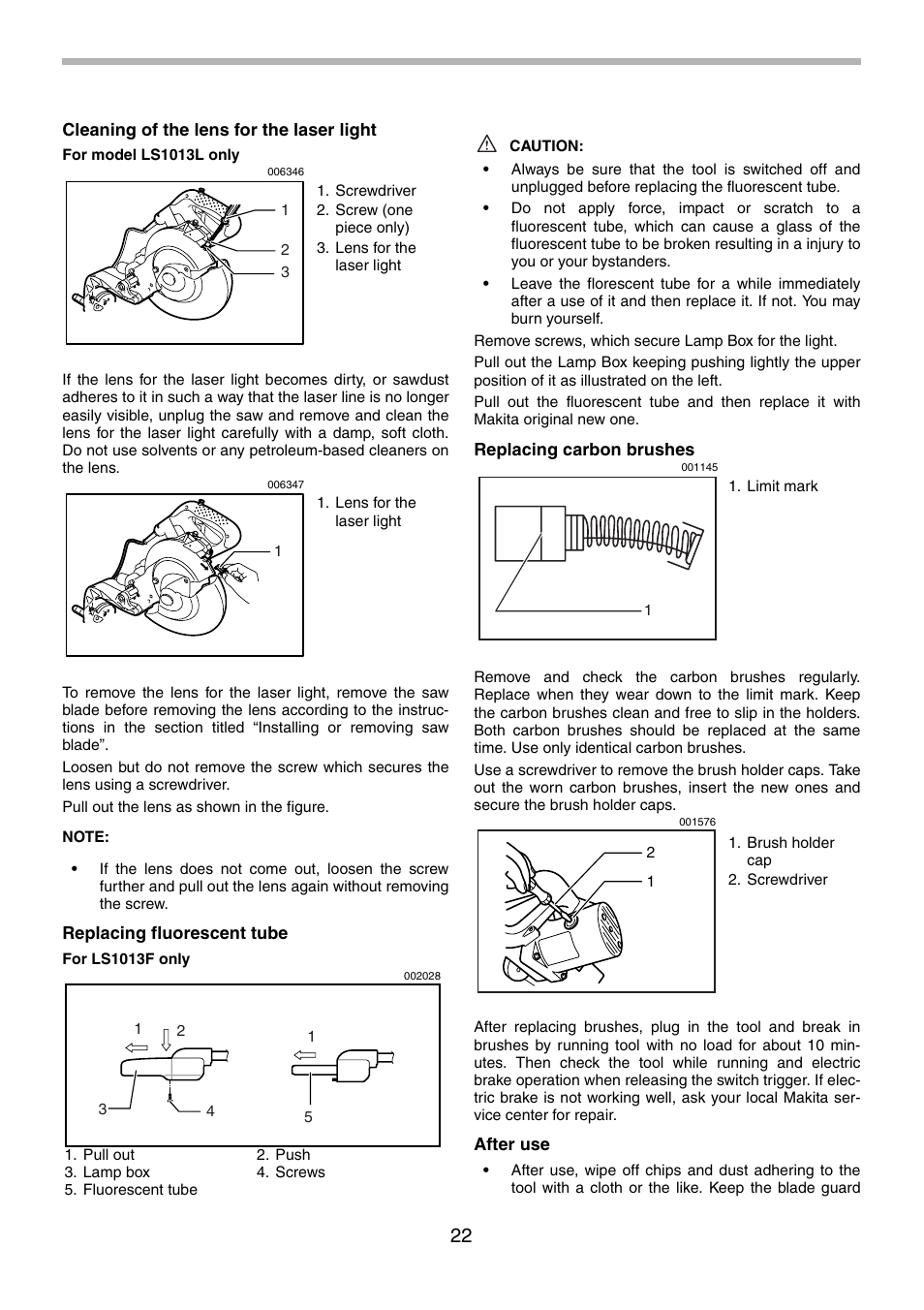Makita LS1013 User Manual | Page 22 / 72