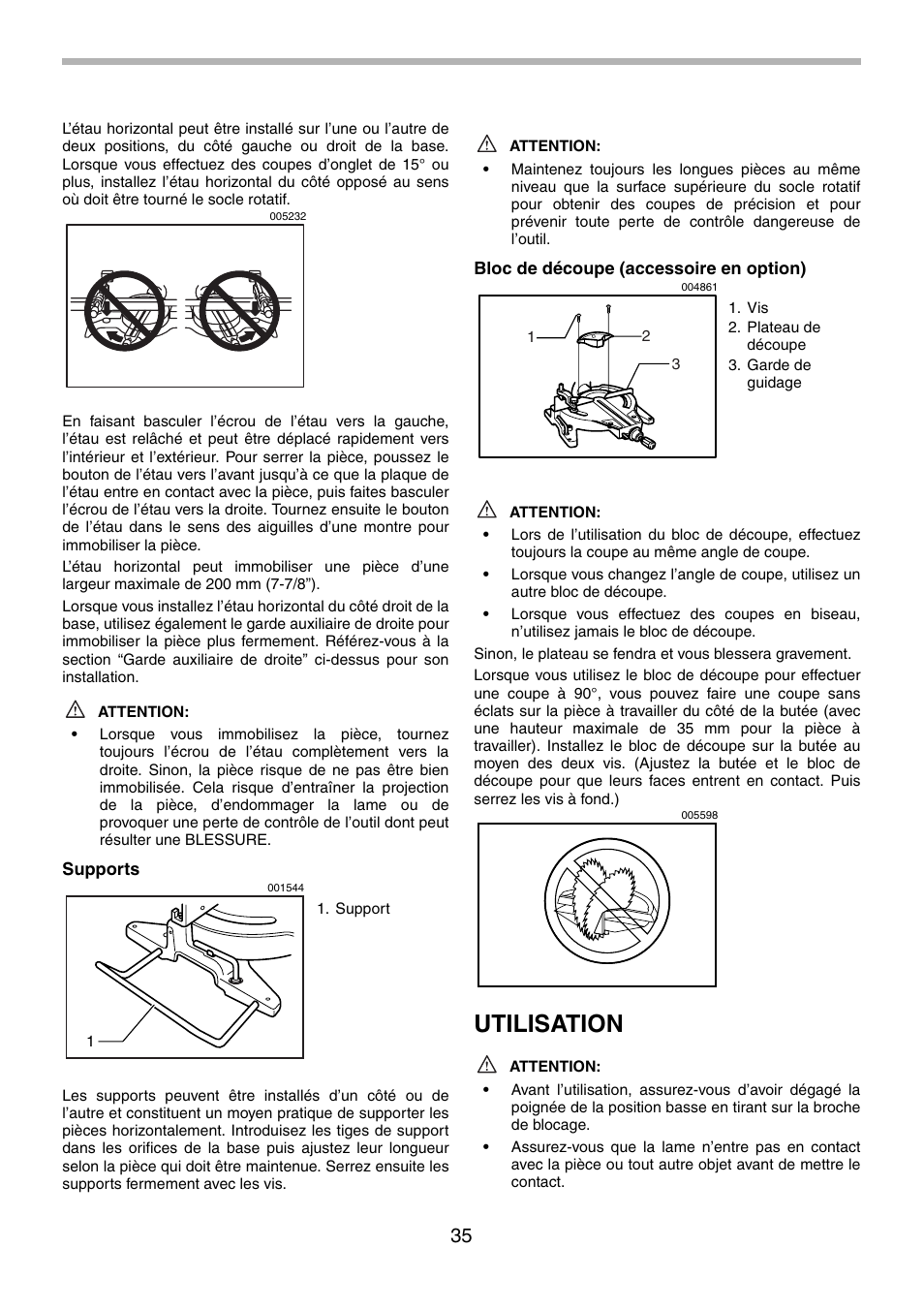 Utilisation | Makita LS1013 User Manual | Page 35 / 72