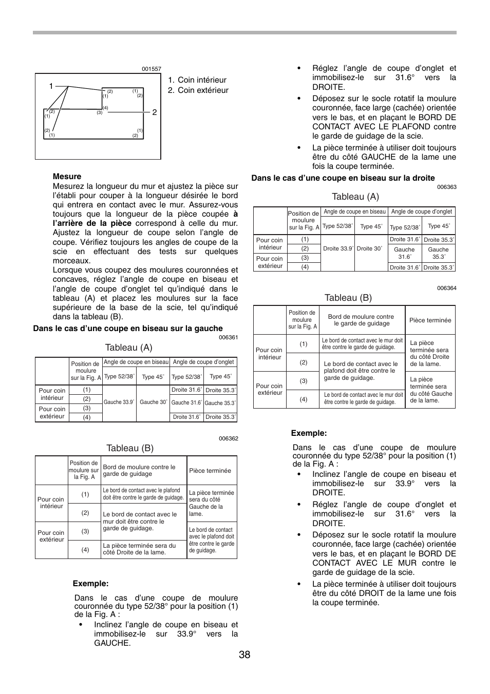 Tableau (a), Tableau (b) | Makita LS1013 User Manual | Page 38 / 72