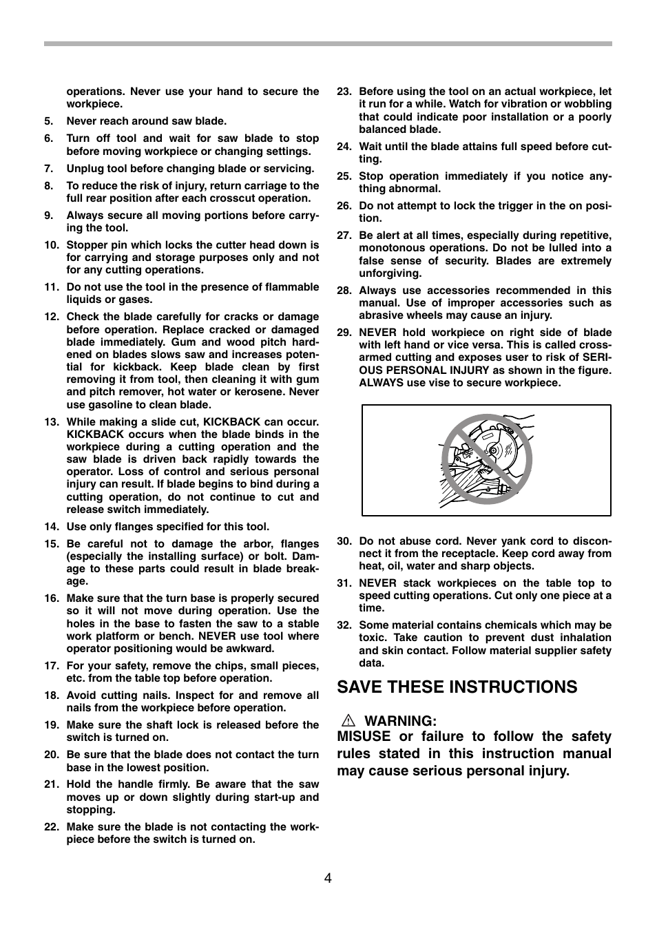 Save these instructions | Makita LS1013 User Manual | Page 4 / 72