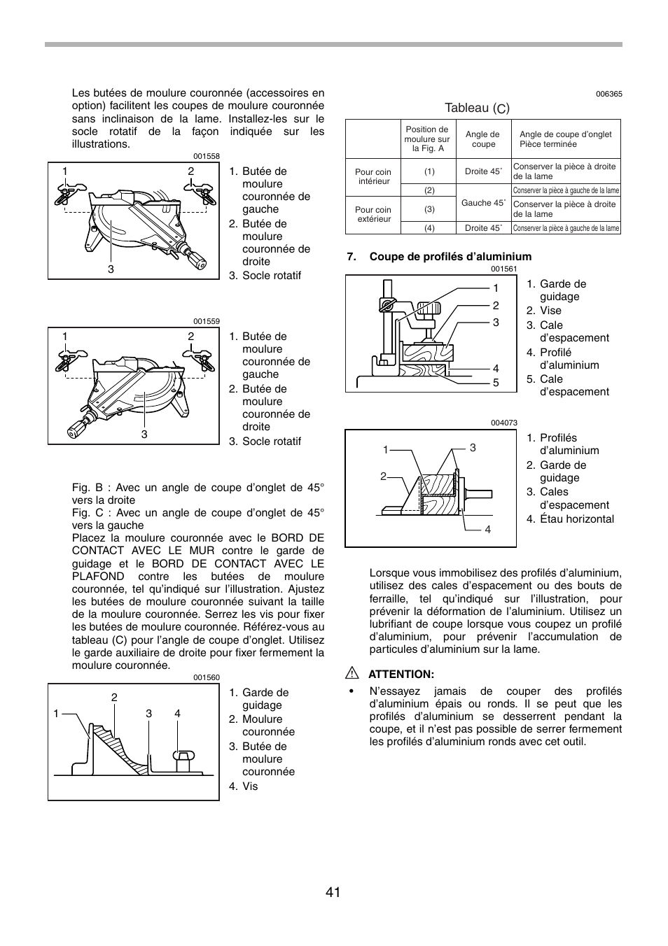 Tableau (c) | Makita LS1013 User Manual | Page 41 / 72