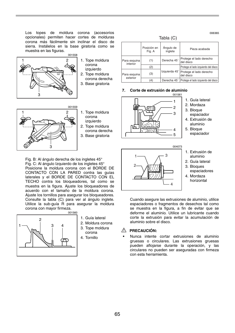 Tabla (c) | Makita LS1013 User Manual | Page 65 / 72