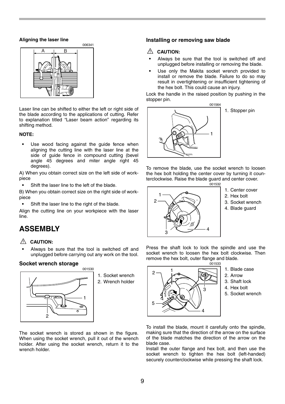 Assembly | Makita LS1013 User Manual | Page 9 / 72