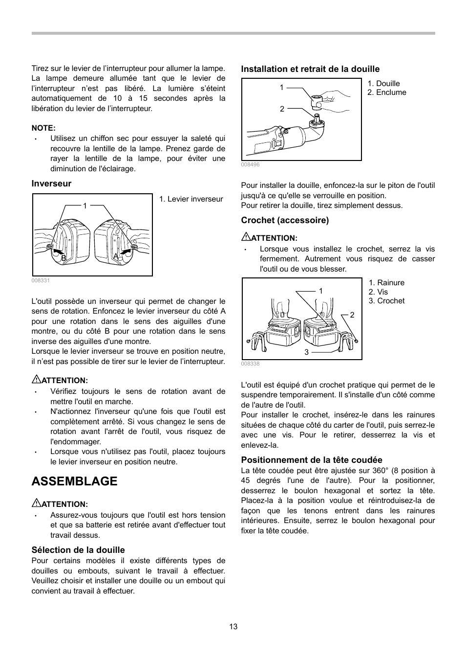 Assemblage | Makita BTL063 User Manual | Page 13 / 28
