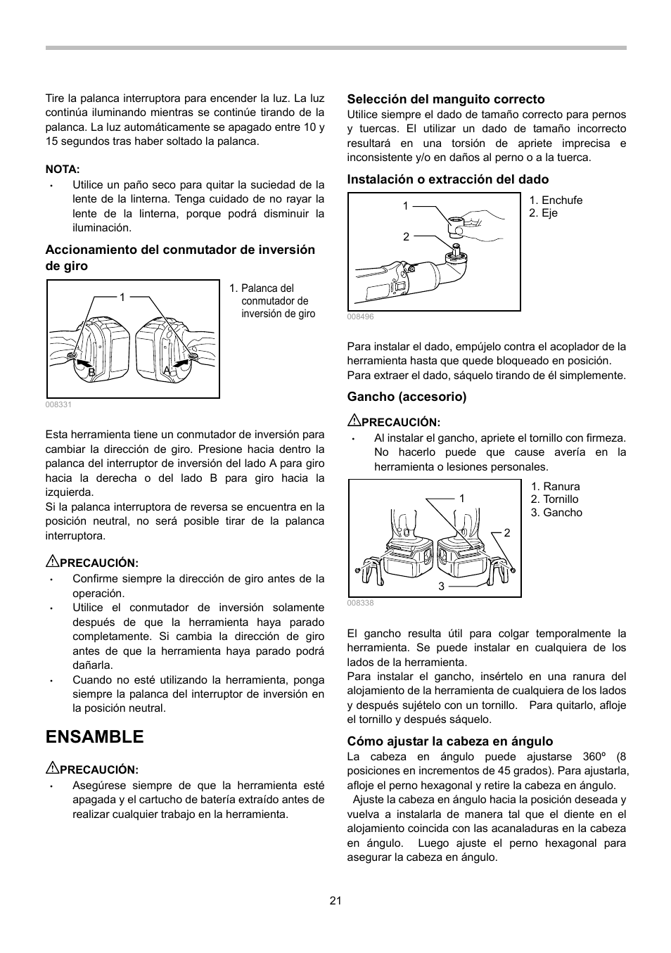 Ensamble | Makita BTL063 User Manual | Page 21 / 28