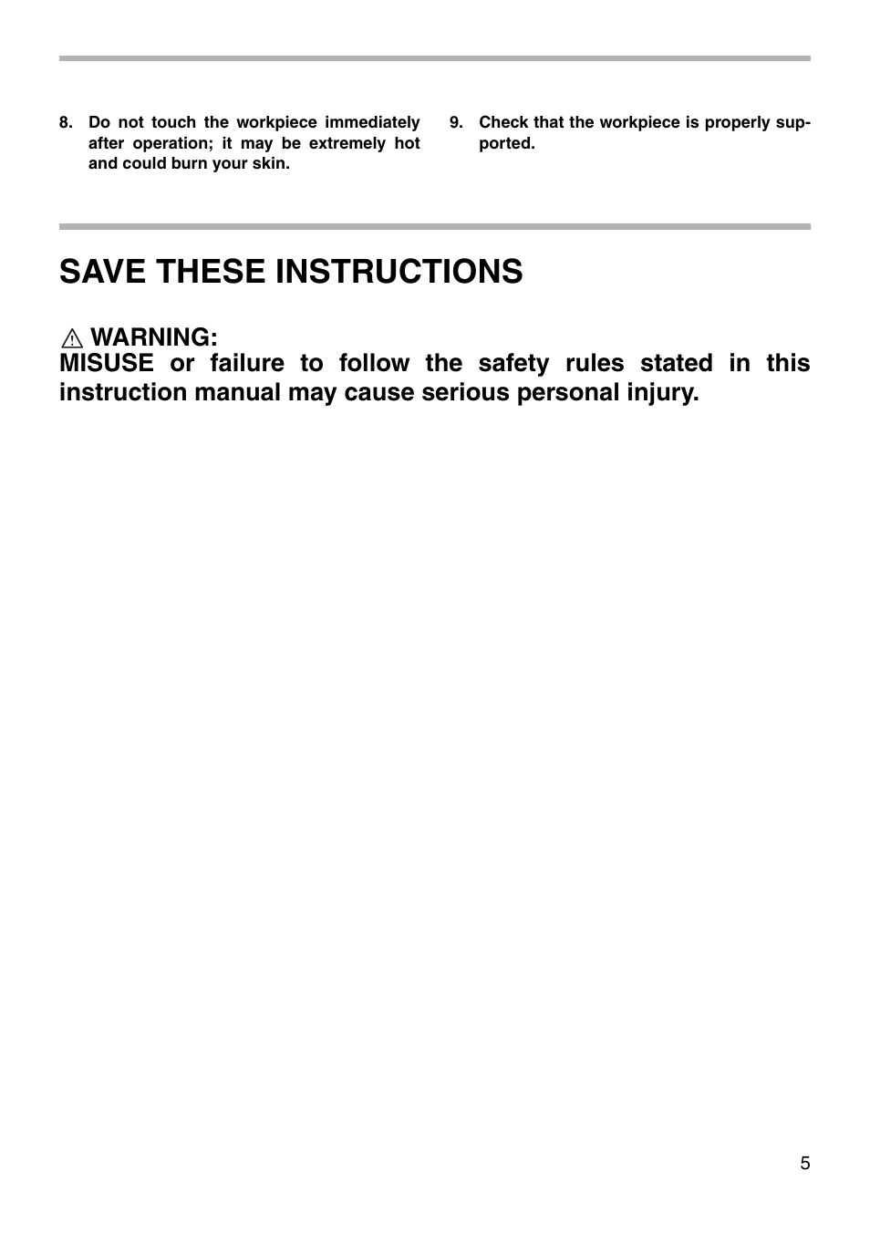 Save these instructions | Makita 9218PB User Manual | Page 5 / 12