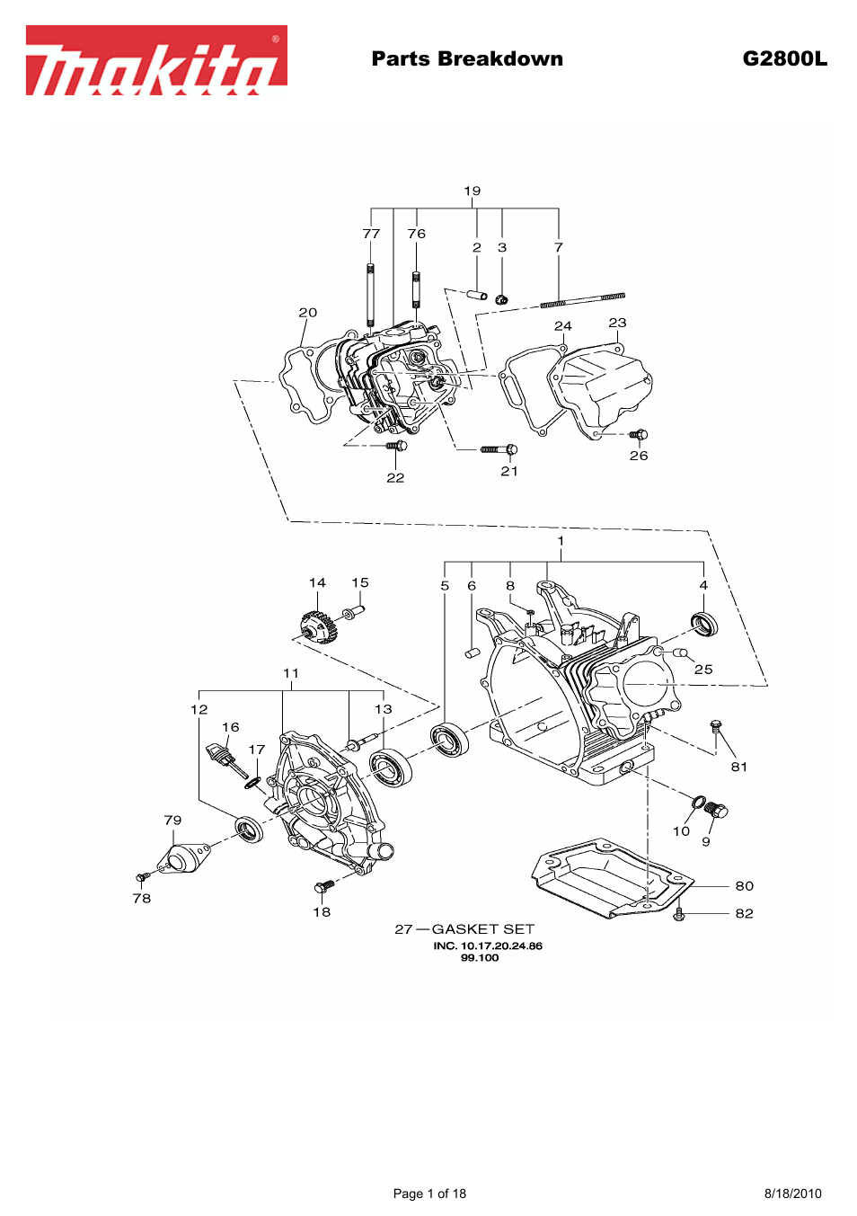 Makita EX Series G2800L User Manual | 18 pages