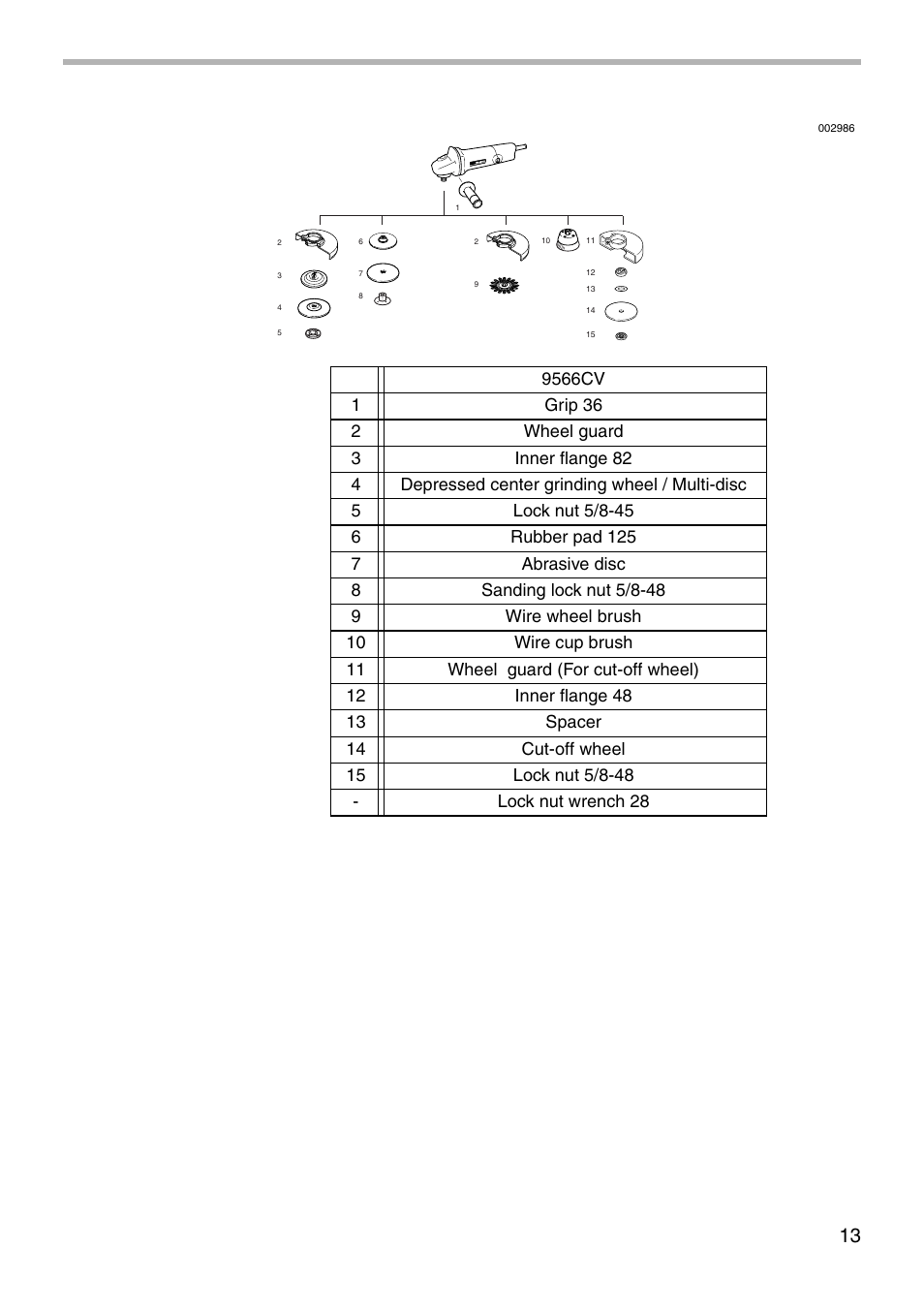 Makita 9566CV 004051 User Manual | Page 13 / 20