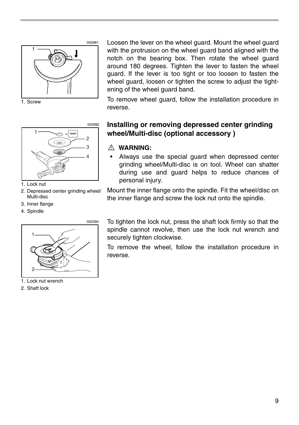 Makita 9566CV 004051 User Manual | Page 9 / 20