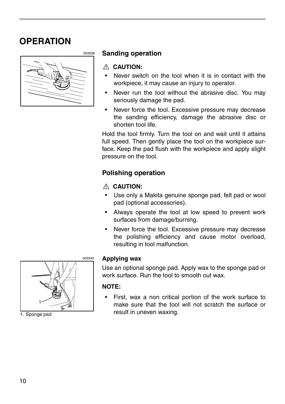 Operation | Makita BO6040 003278 User Manual | Page 10 / 16