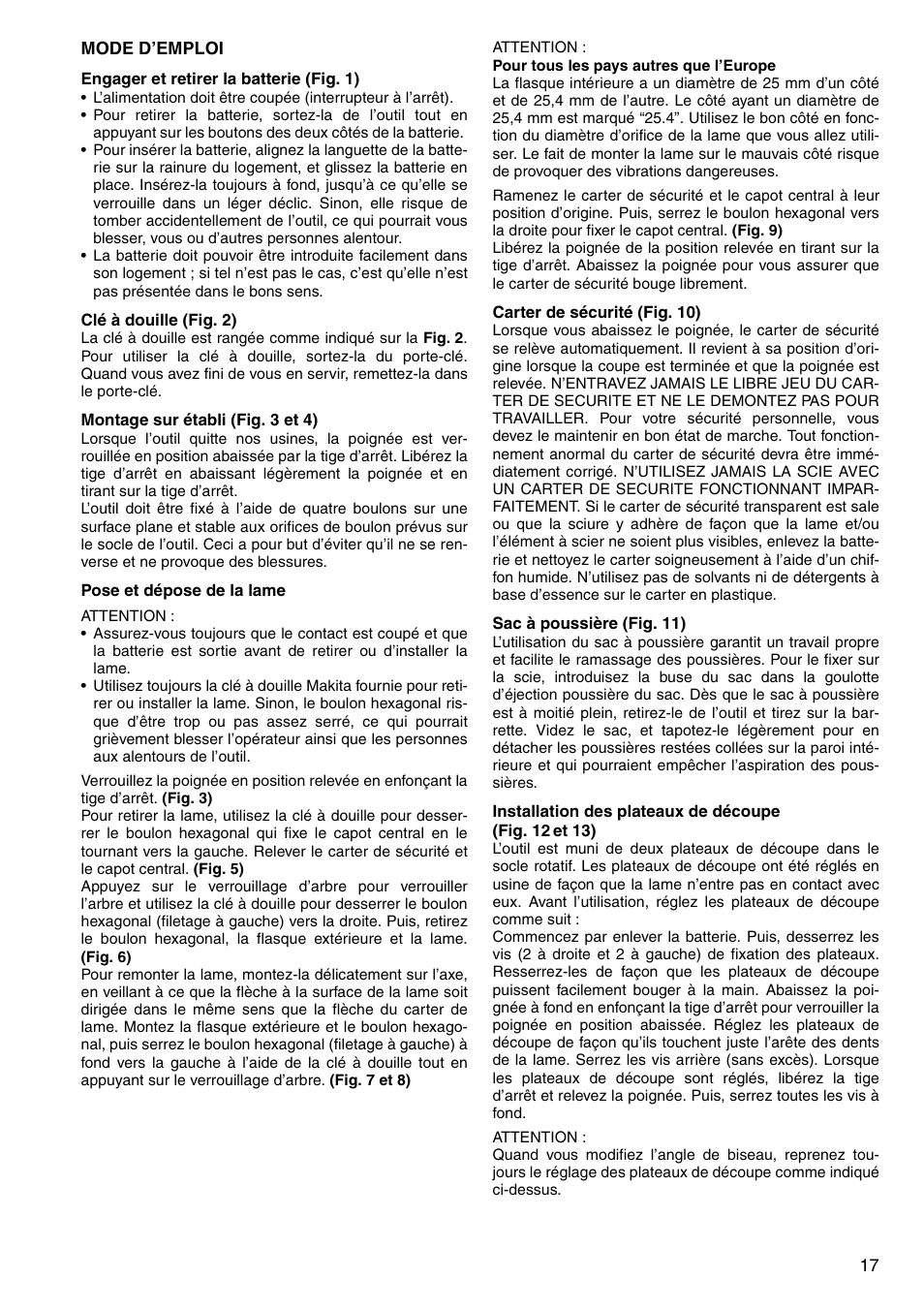 Makita LS800D User Manual | Page 17 / 88
