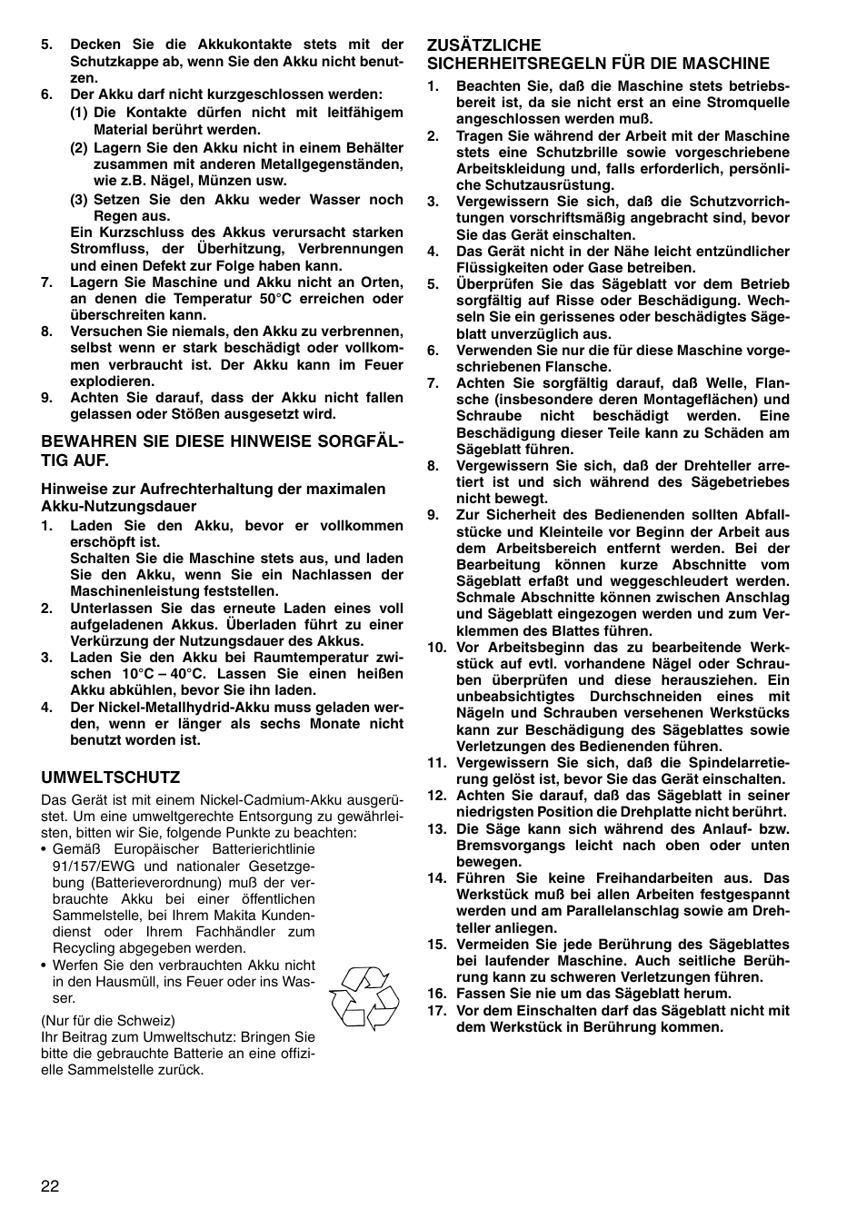 Makita LS800D User Manual | Page 22 / 88