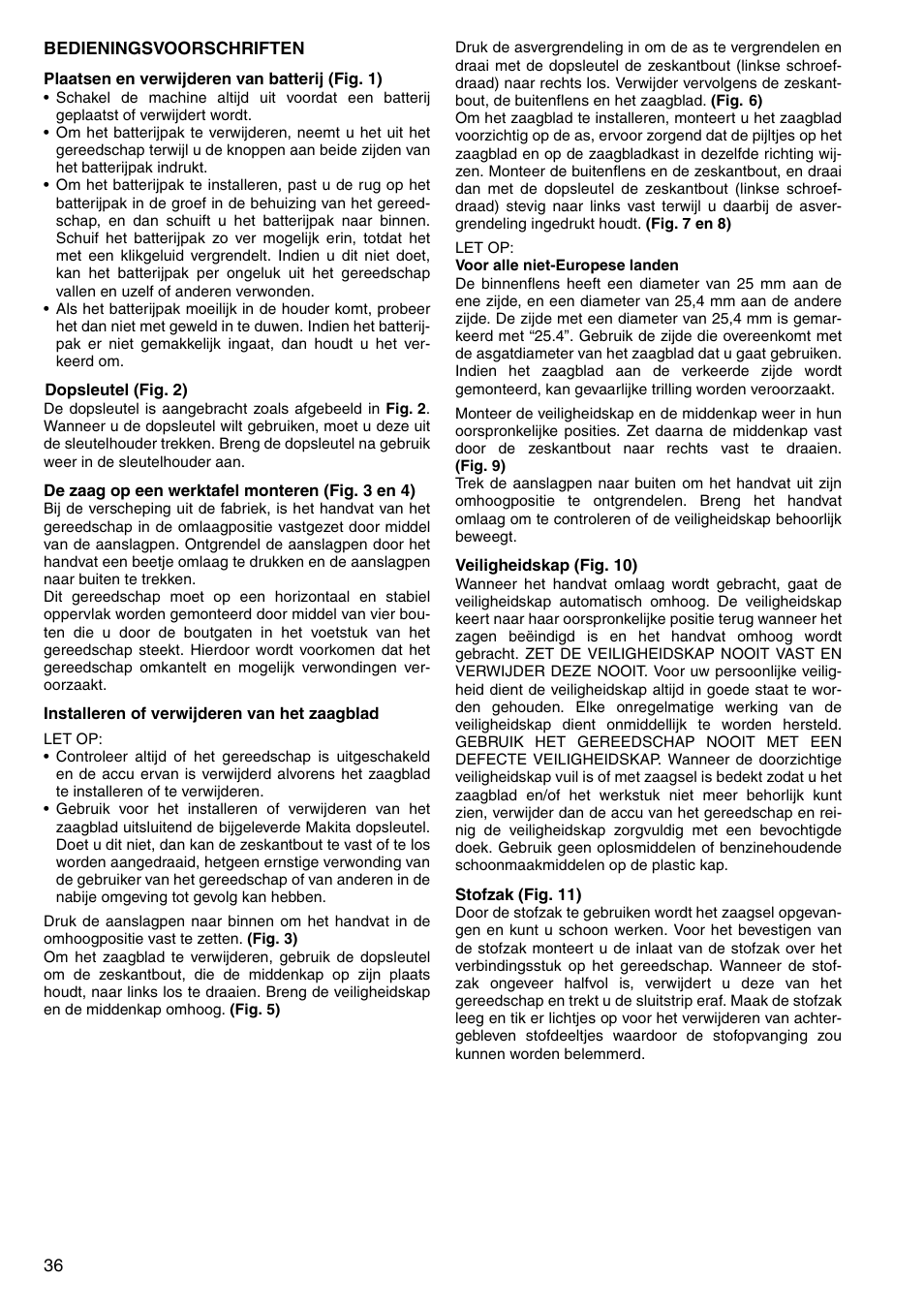 Makita LS800D User Manual | Page 36 / 88