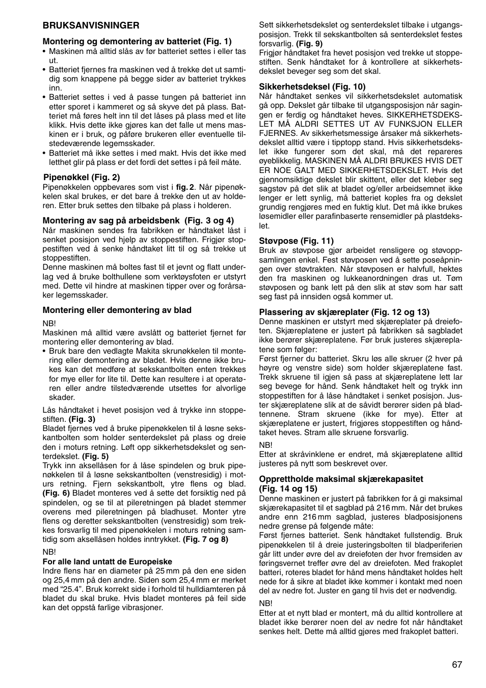Makita LS800D User Manual | Page 67 / 88