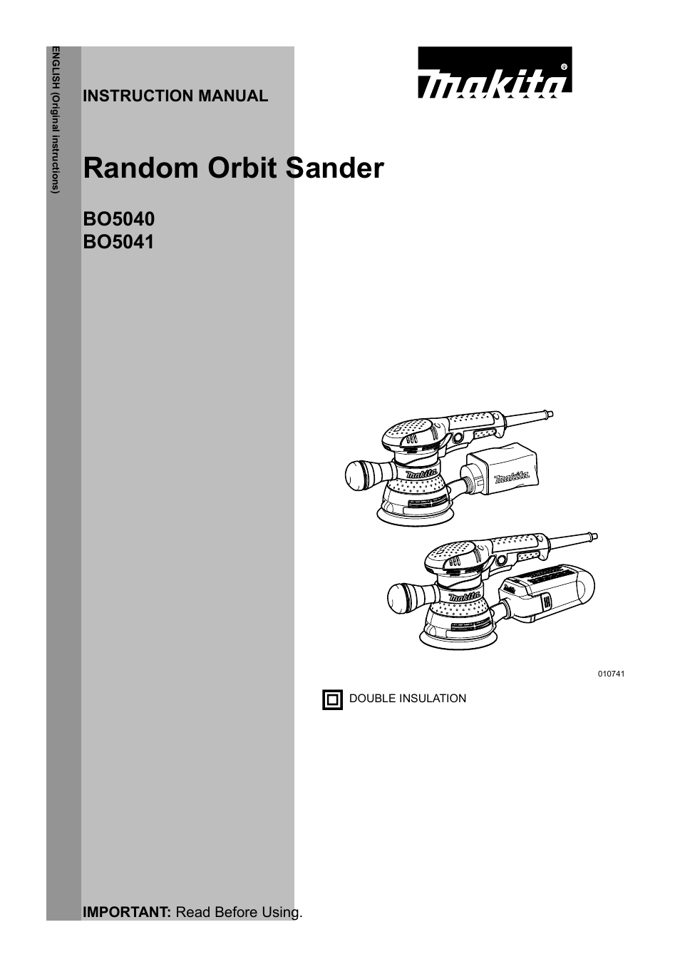 Makita Random Orbit Sander BO5040 User Manual | 12 pages