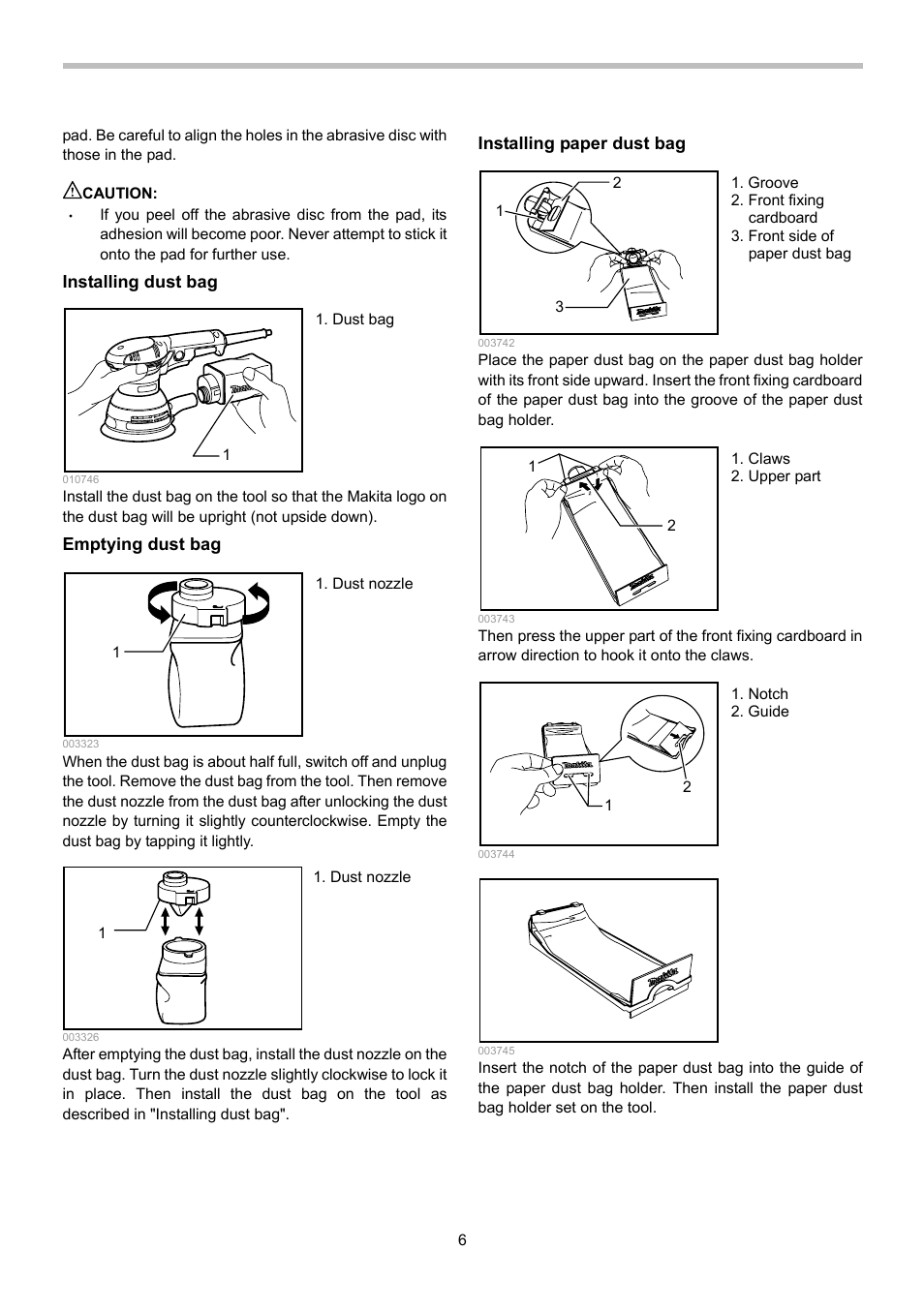 Makita Random Orbit Sander BO5040 User Manual | Page 6 / 12