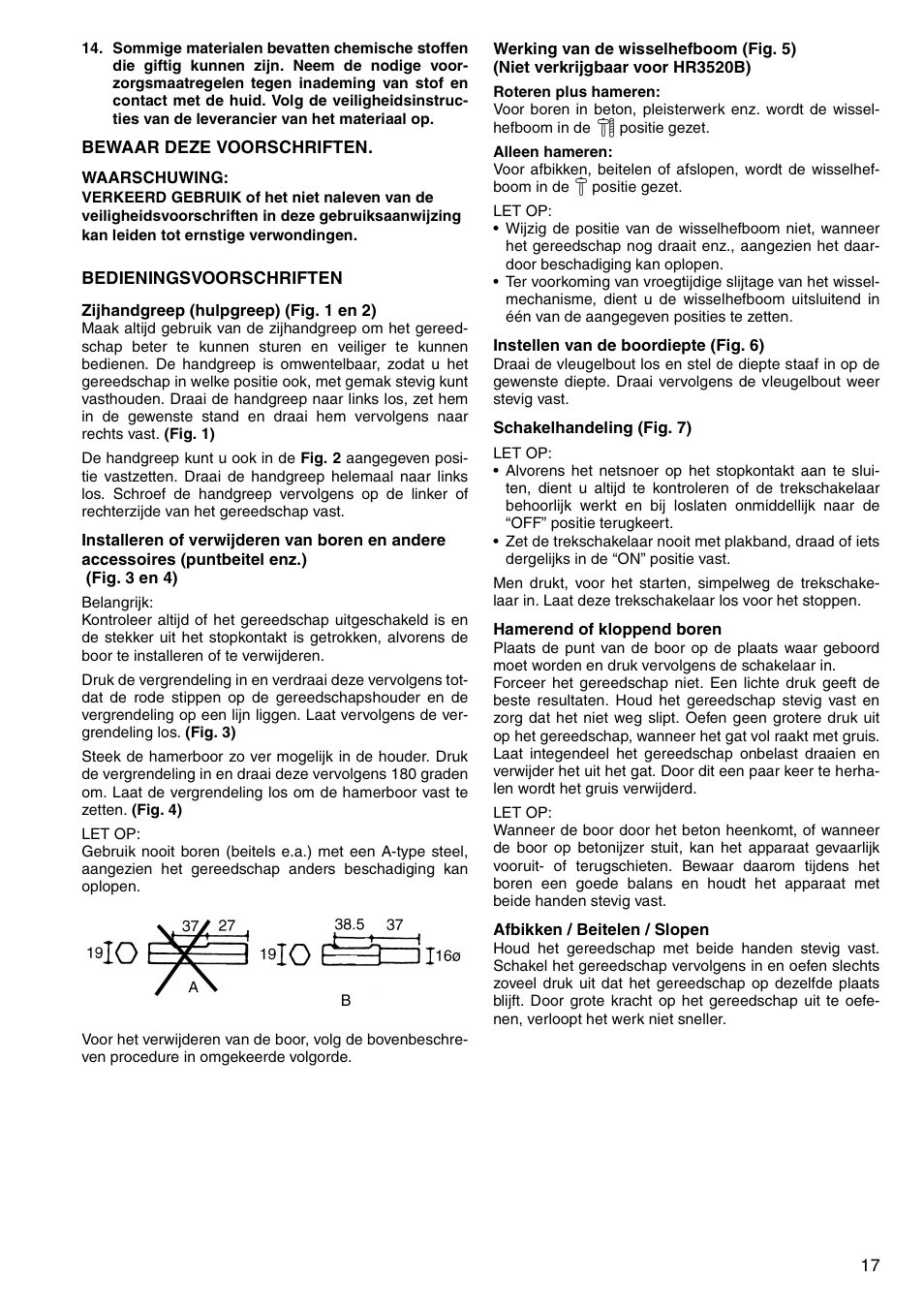 Makita HR3520B User Manual | Page 17 / 48