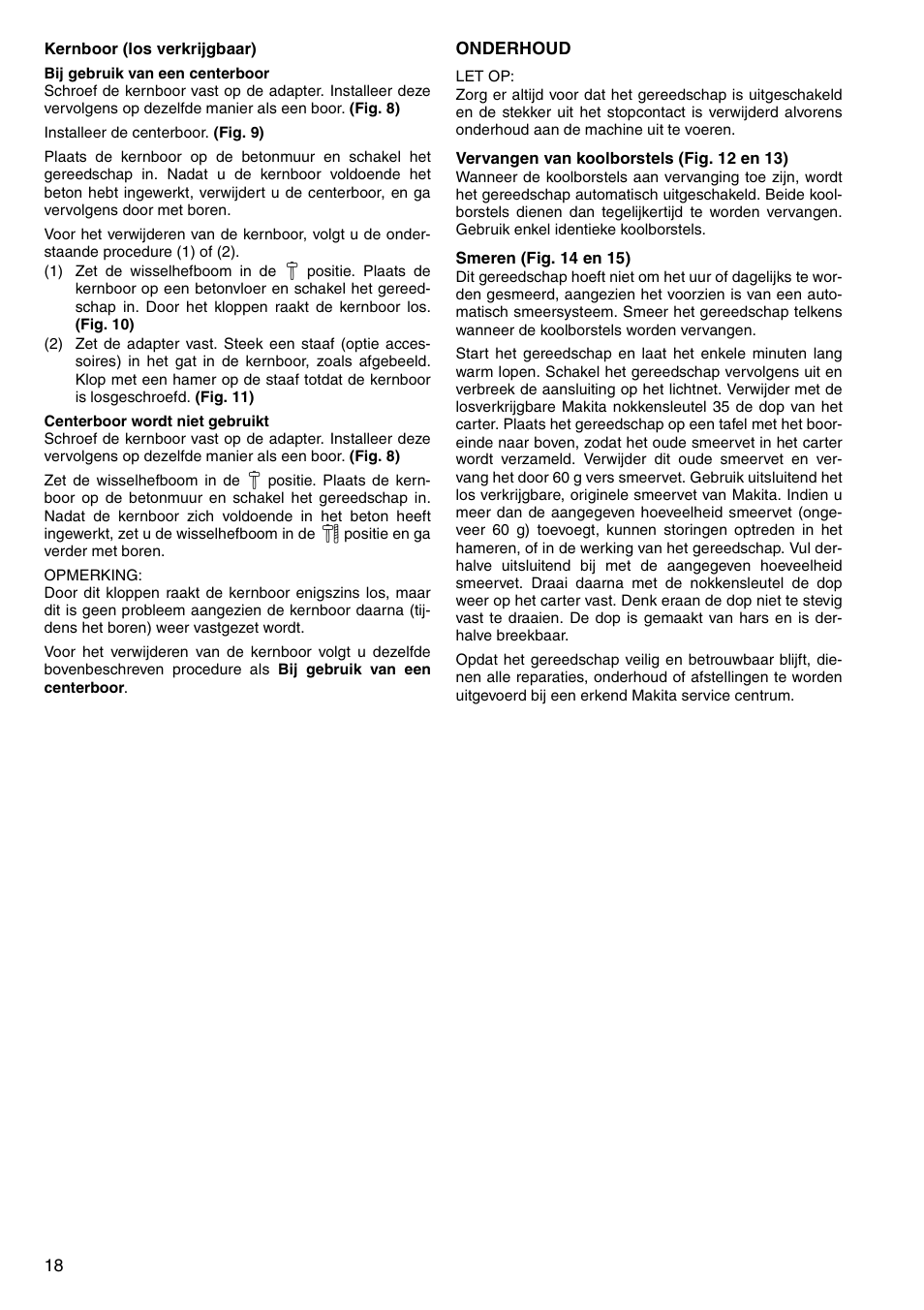 Makita HR3520B User Manual | Page 18 / 48