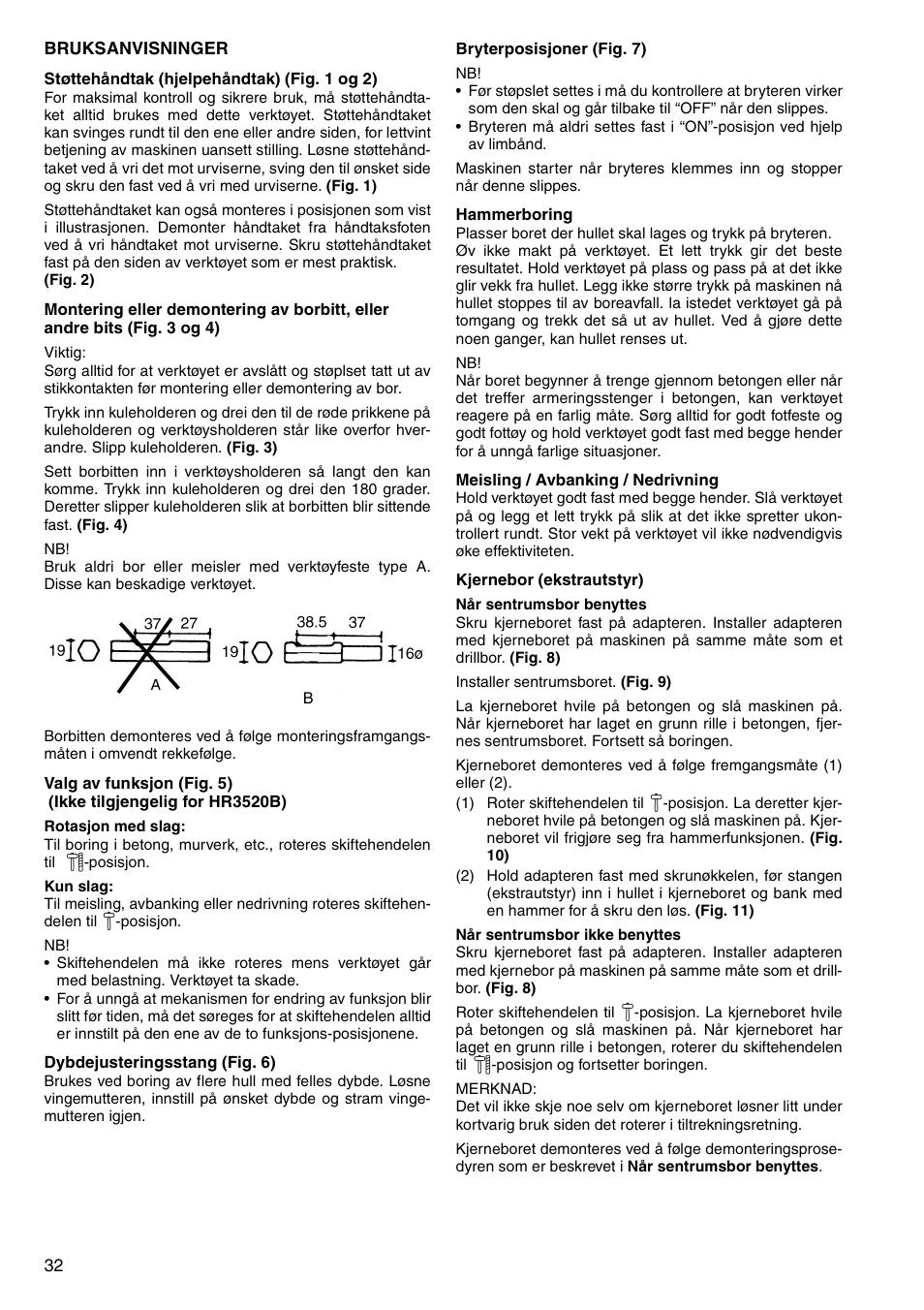 Makita HR3520B User Manual | Page 32 / 48