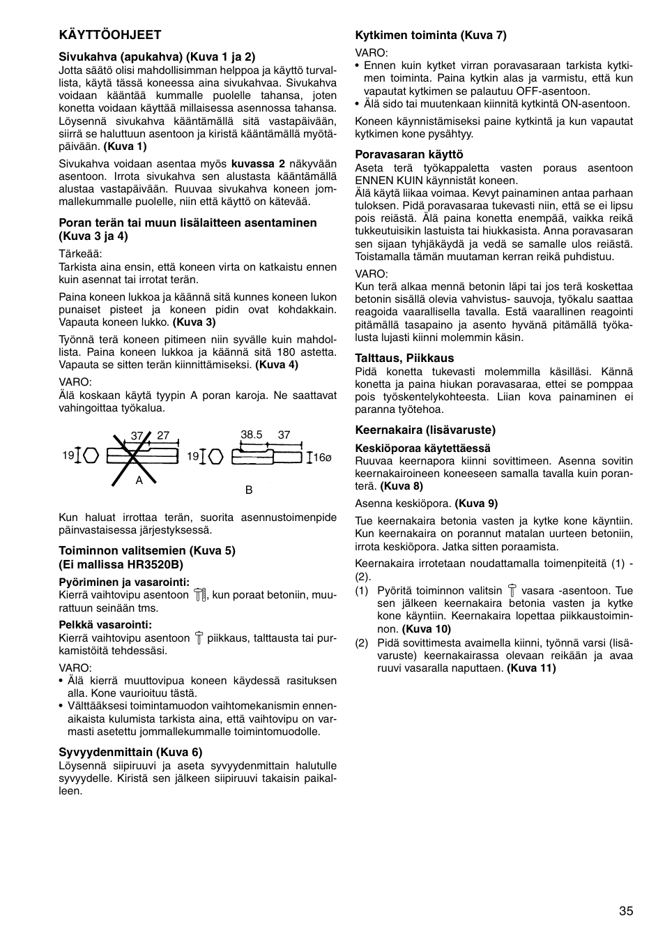 Makita HR3520B User Manual | Page 35 / 48