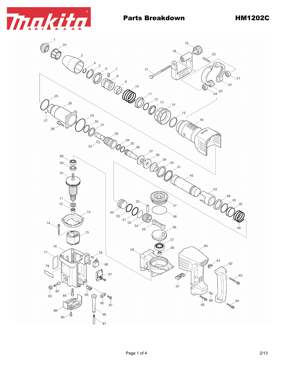 Makita HM1202C User Manual | 4 pages