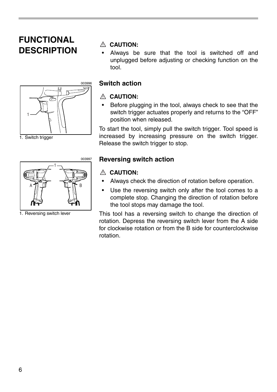 Functional description | Makita TW0200 003994 User Manual | Page 6 / 16