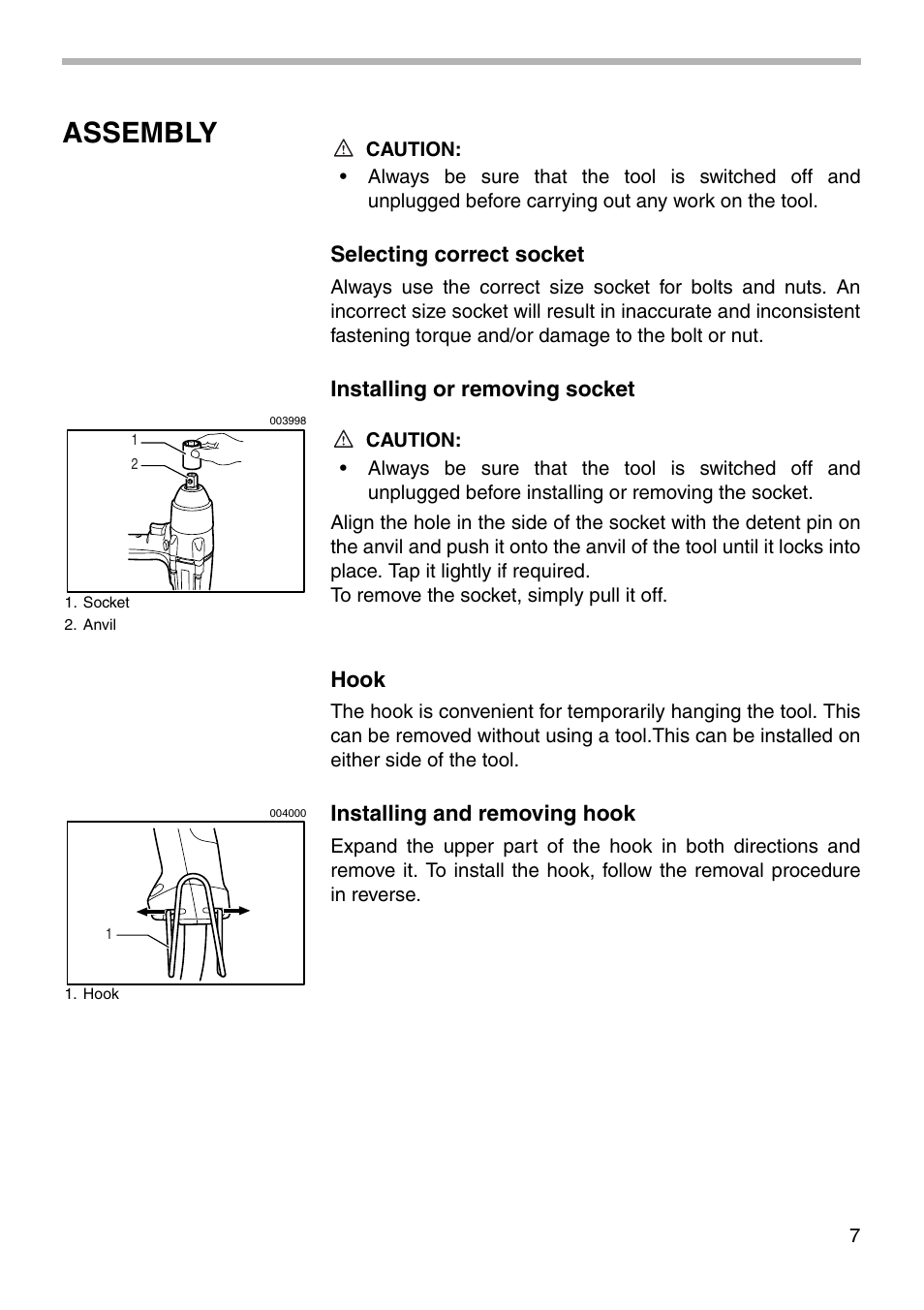 Assembly | Makita TW0200 003994 User Manual | Page 7 / 16