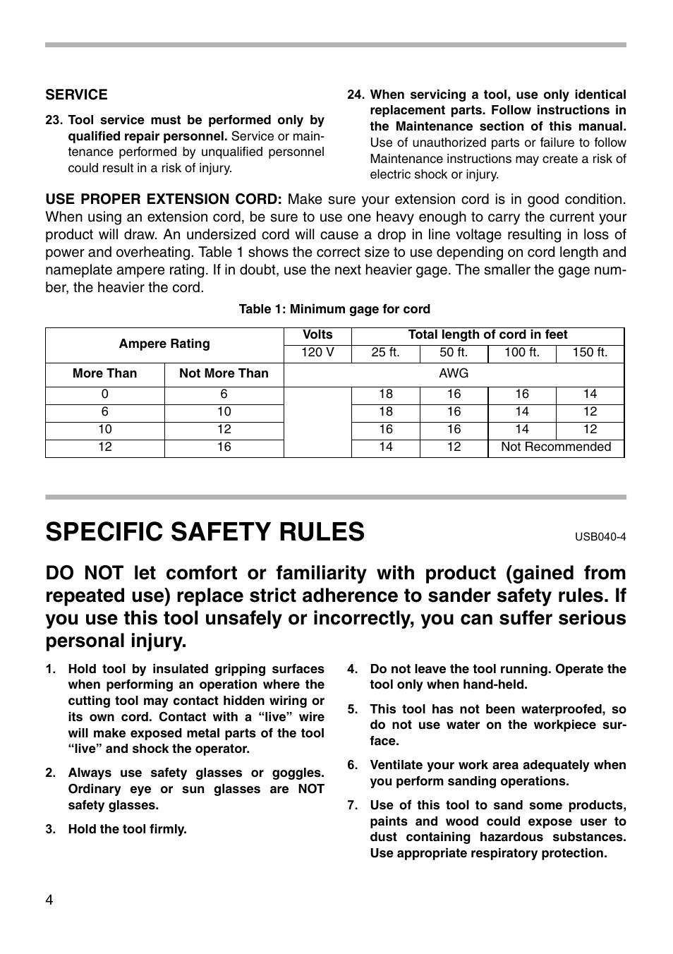 Specific safety rules | Makita 9045B User Manual | Page 4 / 12