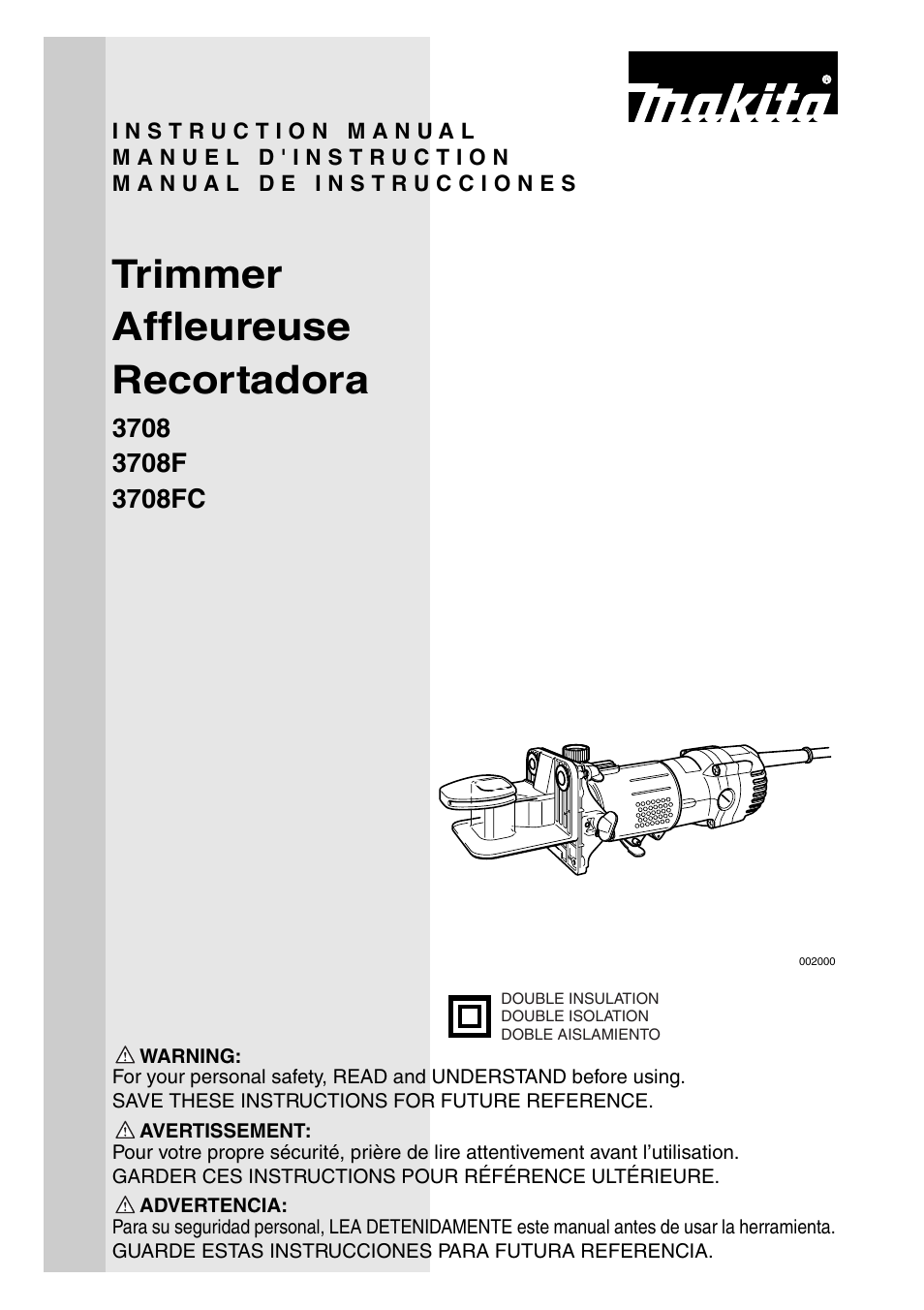 Makita 3708FC User Manual | 28 pages